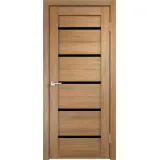 Дверное полотно Экошпон DUPLEX 900х2000 цвет Дуб золотой (арт. 14012) стекло Лакобель черное Левое/Правое VD161555