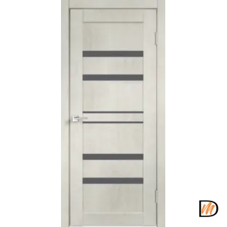 Дверное полотно Экошпон LINEA 6 700х2000 цвет Муар снежный стекло Мателюкс Графит Левое/Правое VD162487