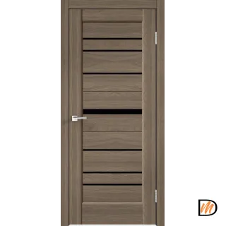 Дверное полотно Экошпон PREMIER 20 600х2000 цвет Ильм Европейский стекло Лакобель черное Левое/Правое VD804515