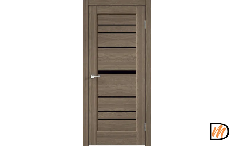 Дверное полотно Экошпон PREMIER 20 600х2000 цвет Ильм Европейский стекло Лакобель черное Левое/Правое VD804515