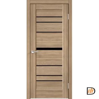 Дверное полотно Экошпон PREMIER 20 700х2000 цвет Дуб Европейский стекло Лакобель черное Левое/Правое VD804516