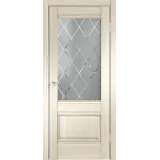 Дверное полотно Экошпон ALTO 2V 600х2000 цвет Ясень Японский стекло РОМБ светлый Левое/Правое VD810045