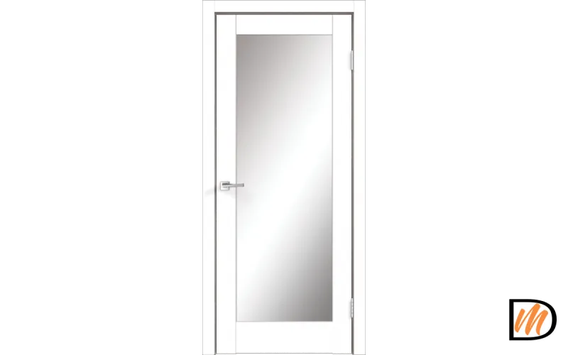 Дверное полотно Экошпон ALTO 4Z 800х2000 цвет Белый Эмалит филенка + зеркало Левое/Правое VD810326