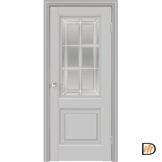 Дверное полотно Экошпон ALTO 8 900х2000 цвет Серый Эмалит стекло Английская Решетка Левое/Правое VD810696