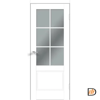 Дверное полотно Экошпон ALTO 12 2V 800х2000 цвет Белый Эмалит стекло Мателюкс Левое/Правое VD811123