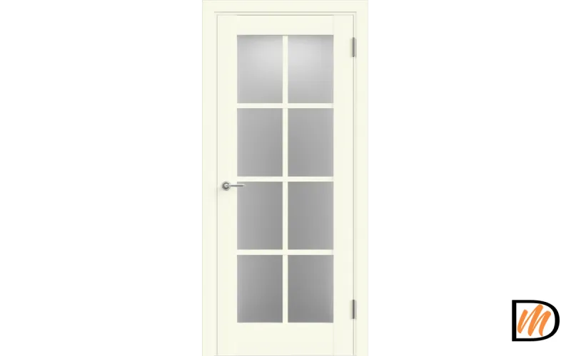 Дверное полотно Экошпон ALTO 13 700х2000 цвет Молочный Эмалит стекло Мателюкс Левое/Правое VD811803