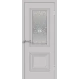 Дверное полотно Экошпон ALTO 7 700х2000 цвет Серый Эмалит стекло КРИСТАЛЛ серебро Левое/Правое VD812520