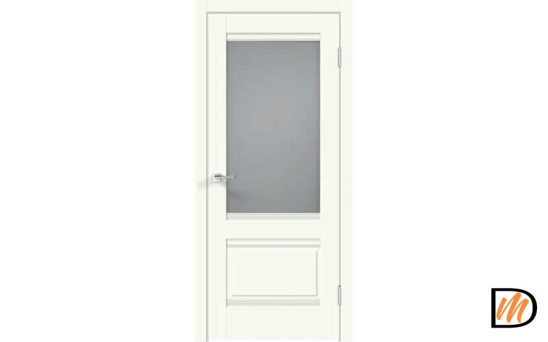 Дверное полотно Экошпон ALTO 2V 800х2000 цвет Молочный Эмалит стекло Мателюкс Левое/Правое VD814284