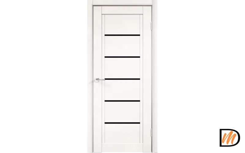 Дверное полотно Экошпон NEXT 1 800х2000 цвет Белый Эмалит стекло Лакобель черное Левое/Правое VD820003