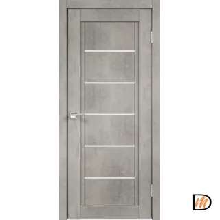Дверное полотно Экошпон NEXT 1 700х2000 цвет Муар светло-серый стекло Мателюкс Левое/Правое VD820047