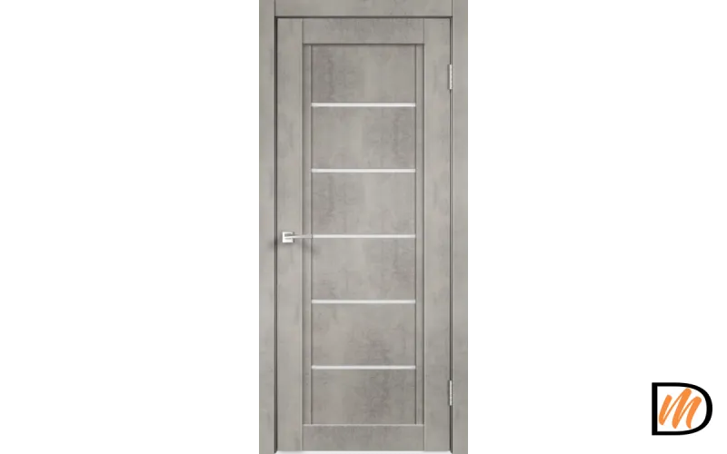 Дверное полотно Экошпон NEXT 1 700х2000 цвет Муар светло-серый стекло Мателюкс Левое/Правое VD820047