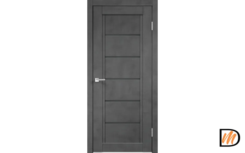 Дверное полотно Экошпон NEXT 1 800х2000 цвет Муар темно-серый стекло Мателюкс Графит Левое/Правое VD820211