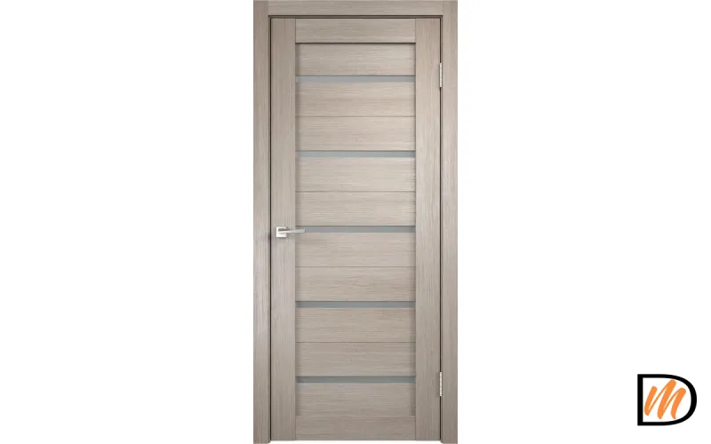 Дверное полотно Экошпон DUPLEX 600х2000 цвет Капучино стекло Мателюкс Левое/Правое VD010110