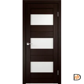 Дверное полотно Экошпон DUPLEX 5 900х2000 цвет Венге стекло Лакобель белое Левое/Правое VD010663