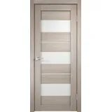 Дверное полотно Экошпон DUPLEX 12 800х2000 цвет Капучино стекло Лакобель белое Левое/Правое VD011408