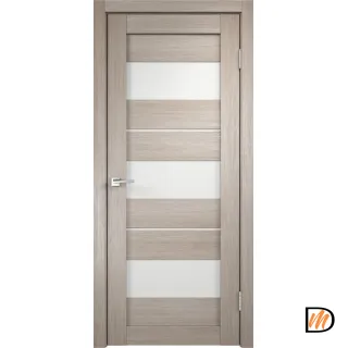 Дверное полотно Экошпон DUPLEX 12 900х2000 цвет Капучино стекло Лакобель белое Левое/Правое VD011409
