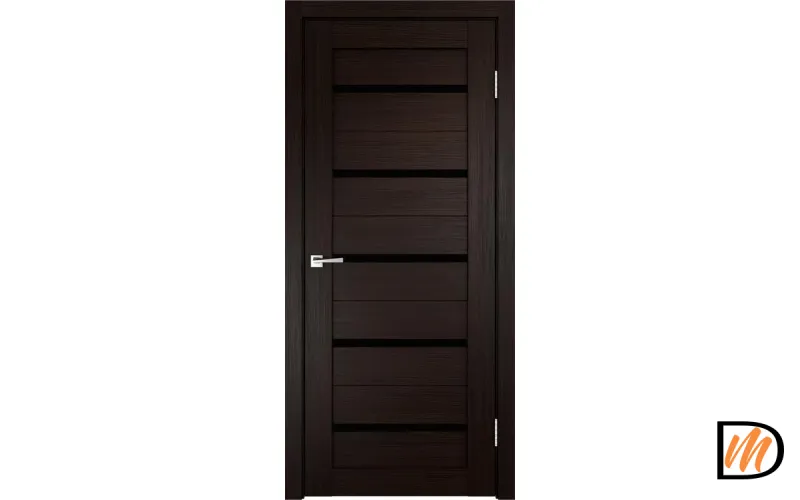 Дверное полотно Экошпон DUPLEX 700х2000 цвет Венге стекло Лакобель черное Левое/Правое VD011472