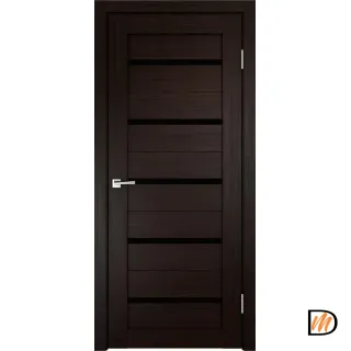 Дверное полотно Экошпон DUPLEX 800х2000 цвет Венге стекло Лакобель черное Левое/Правое VD011474