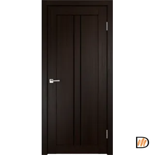 Дверное полотно Экошпон LINEA 2 600х2000 цвет Венге стекло Лакобель черное Левое/Правое VD012965