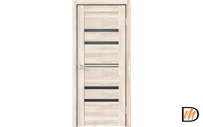 Дверное полотно Экошпон XLINE 6 700х2000 цвет Клён крем стекло Лакобель черное Левое/Правое VD016728