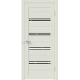 Дверное полотно Экошпон XLINE 4 800х2000 цвет Светло-серый Эмалит стекло Лакобель черное Левое/Правое VD017502