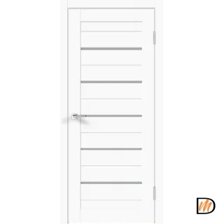 Дверное полотно Экошпон XLINE 15 700х2000 цвет Белый Эмалит стекло Мателюкс Левое/Правое VD017583