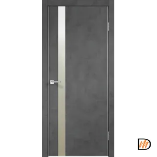 Дверное полотно Экошпон TECHNO Z1 800х2000 цвет Муар темно-серый зеркало Матированное Левое/Правое VD080285