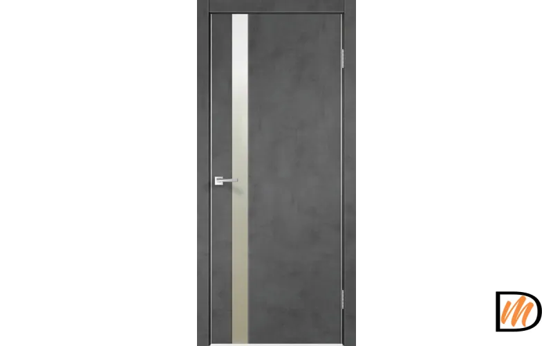 Дверное полотно Экошпон TECHNO Z1 900х2000 цвет Муар темно-серый зеркало Матированное Левое/Правое VD080286