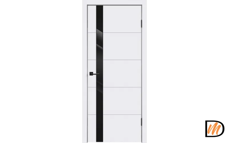 Дверное полотно Эмаль SCANDI F Z1 700х2000 цвет Белый стекло Лакобель черное Левое/Правое VD1000184