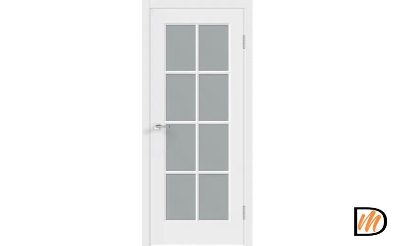 Дверное полотно Эмаль SCANDI 4V 700х2000 цвет Белый стекло Мателюкс Левое/Правое VD1001324