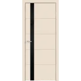 Дверное полотно Эмаль SCANDI F Z1 800х2000 цвет Слоновая кость стекло Лакобель черное Левое/Правое VD1001779