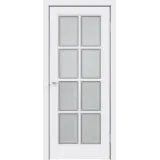Дверное полотно Эмаль SCANDI 4V 800х2000 цвет Белый стекло Мателюкс, Английская решетка Правое VD1002258