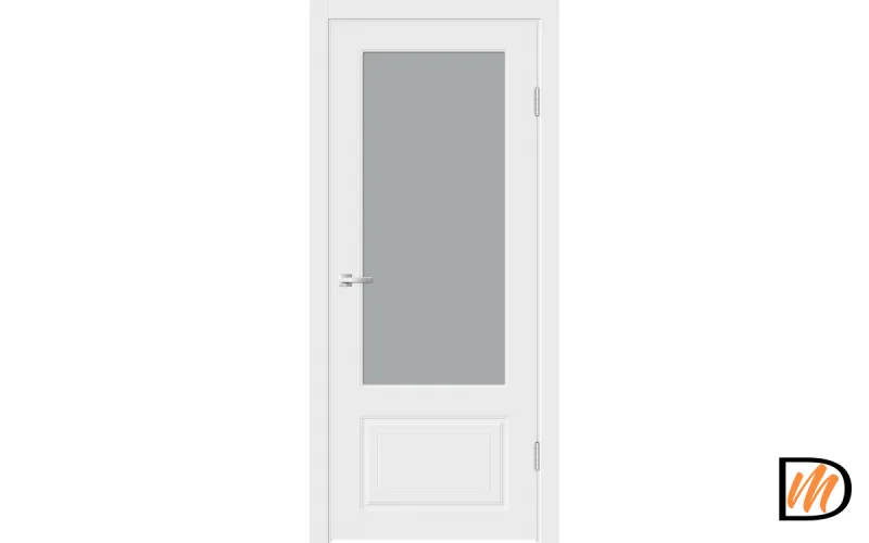Дверное полотно Эмаль Flat 2V 700х2000 цвет Белый стекло Мателюкс Левое/Правое VD1004361