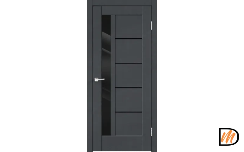 Дверное полотно SoftTouch SoftTouch PREMIER 3 800х2000 цвет Ясень графит структурный стекло Лакобель черное Левое/Правое VD1030161