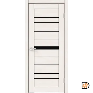 Дверное полотно ECO FLEX CITY 1 600х2000 Цвет Дуб Бьянко стекло Лакобель черное Левое/Правое VD1040559