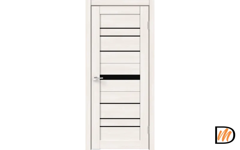 Дверное полотно ECO FLEX CITY 1 600х2000 Цвет Дуб Бьянко стекло Лакобель черное Левое/Правое VD1040559