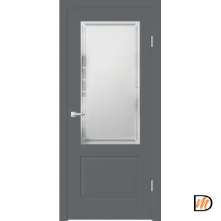 Дверное полотно EMALUX ALTO 22 2V 900х2000 цвет Вулкан стекло Грани №2 Мателюкс Левое/Правое VD1290267