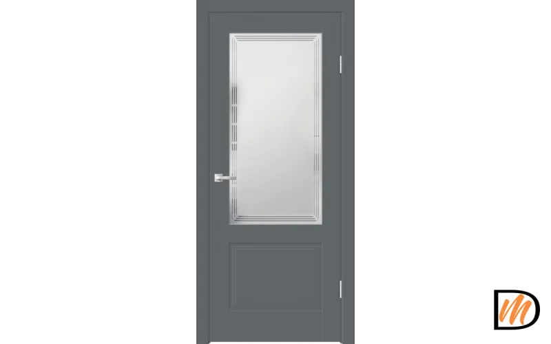 Дверное полотно EMALUX ALTO 22 2V 900х2000 цвет Вулкан стекло Грани №2 Мателюкс Левое/Правое VD1290267