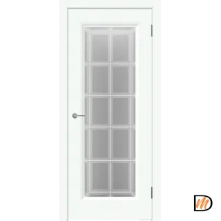 Дверное полотно EMALUX ALTO 9 со стеклом 900х2000 цвет Эльбрус стекло каленое Английская Решетка Левое/Правое VD1291200
