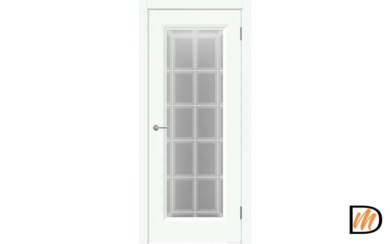 Дверное полотно EMALUX ALTO 9 со стеклом 900х2000 цвет Эльбрус стекло каленое Английская Решетка Левое/Правое VD1291200