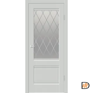 Дверное полотно EMALUX ALTO 2V 800х2000 цвет Доломит стекло РОМБ светлый Левое/Правое VD1291435