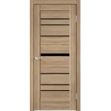 Дверное полотно Экошпон PREMIER 20 800х2000 цвет Дуб Европейский стекло Лакобель черное Левое/Правое VD804517