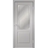 Дверное полотно Экошпон VILLA 2V 700х2000 цвет Серый Эмалит стекло Грани Мателюкс Графит Левое/Правое VD810495