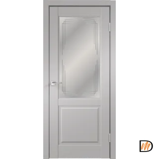 Дверное полотно Экошпон VILLA 2V 800х2000 цвет Серый Эмалит стекло Грани Мателюкс Графит Левое/Правое VD810496