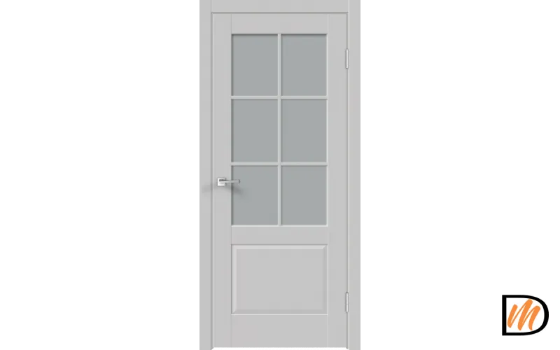 Дверное полотно Экошпон ALTO 12 2V 600х2000 цвет Серый Эмалит стекло Мателюкс Левое/Правое VD811417