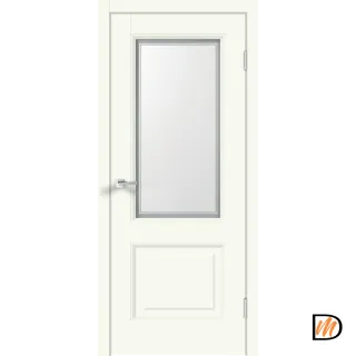Дверное полотно Экошпон ALTO 6 800х2000 цвет Молочный Эмалит стекло Мателюкс, контур №1 Левое/Правое VD811957