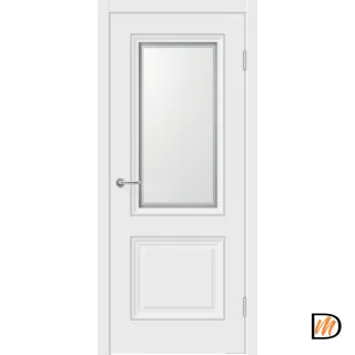 Дверное полотно Экошпон ALTO 30M 2V 700х2000 цвет Белый Эмалит стекло Мателюкс, контур №1 Левое/Правое VD812524