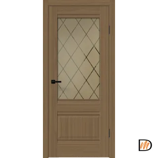 Дверное полотно SOFTWOOD ALTO 2V 800х2000 цвет Орех американский мореный стекло РОМБ бронза Левое/Правое VD814611