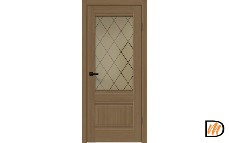 Дверное полотно SOFTWOOD ALTO 2V 800х2000 цвет Орех американский мореный стекло РОМБ бронза Левое/Правое VD814611