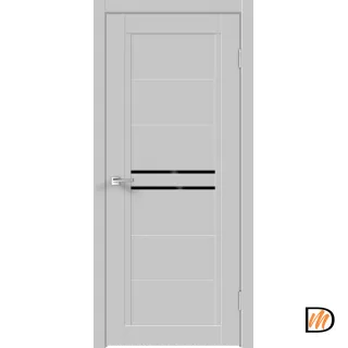Дверное полотно Экошпон NEXT 2 800х2000 цвет Серый Эмалит стекло Лакобель черное Левое/Правое VD820262